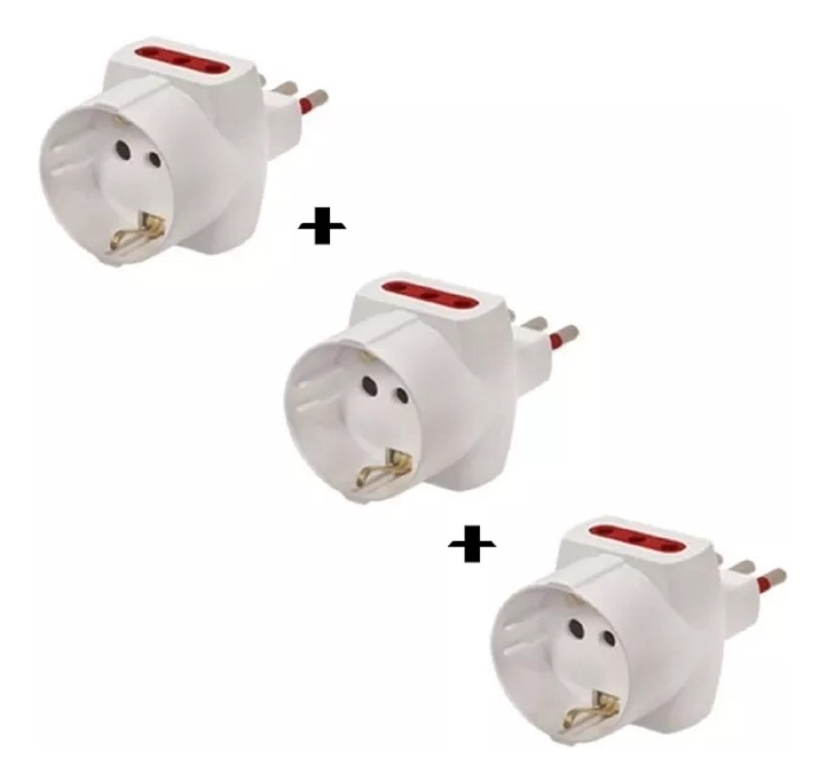 Ficha Derivacion Multiple 3 En Linea + Schuko Conatel Pack 3