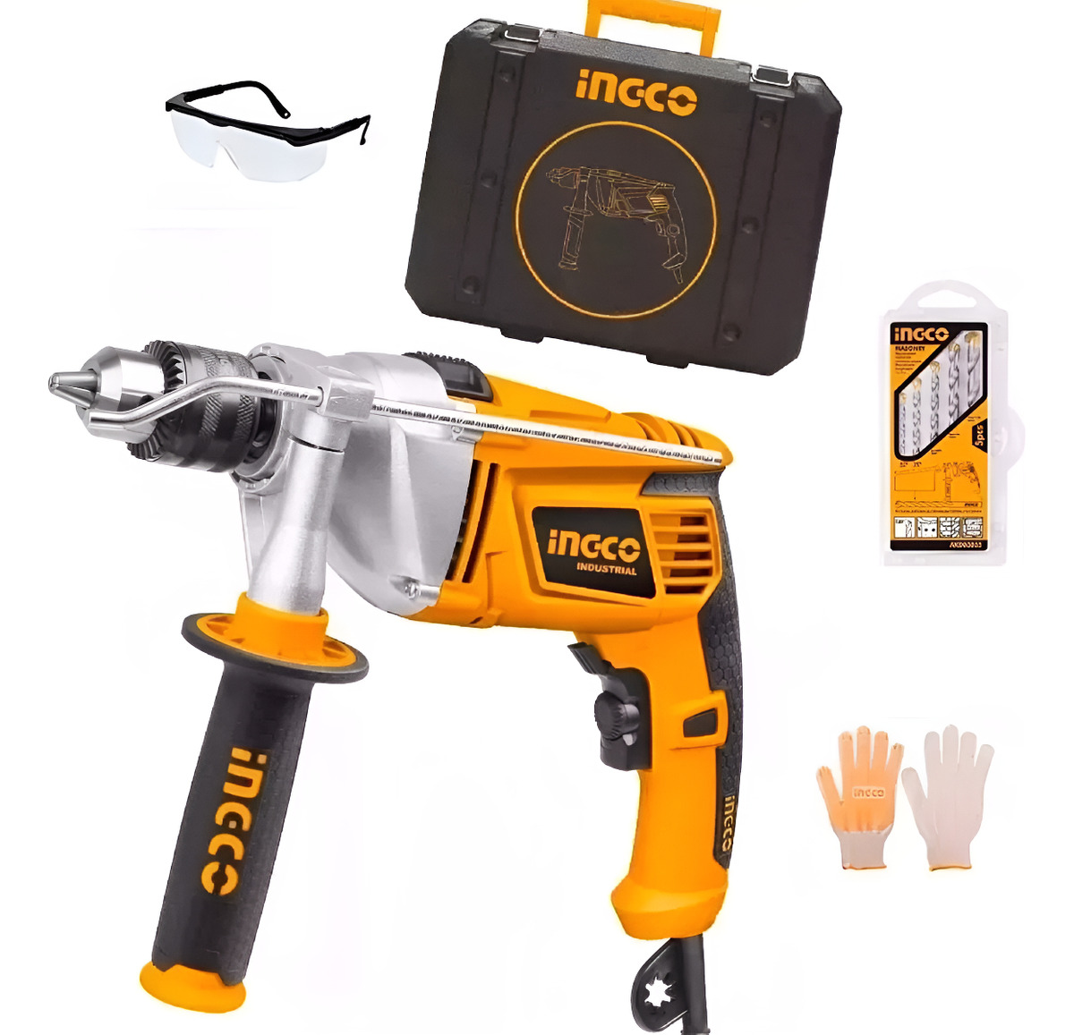 Ff Taladro Percutor 13mm Ingco 1100w Indust Valija Id11008-1 Color Anaranjado Frecuencia 50