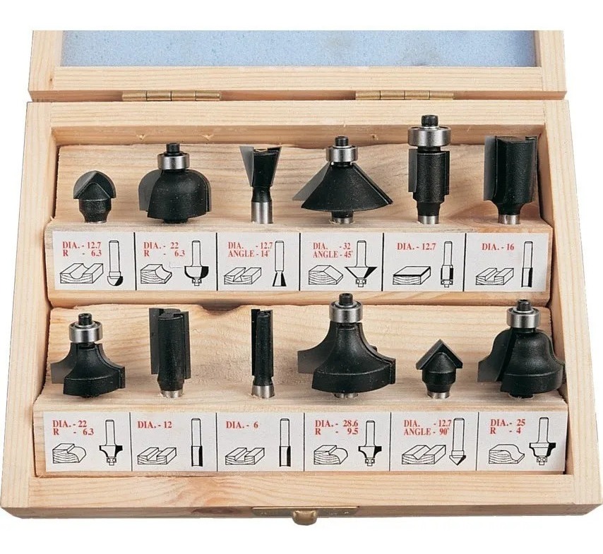 Juego De 12 Fresas Para Fresadora Router Eje 12 Mm - Tyt - Imagen 2