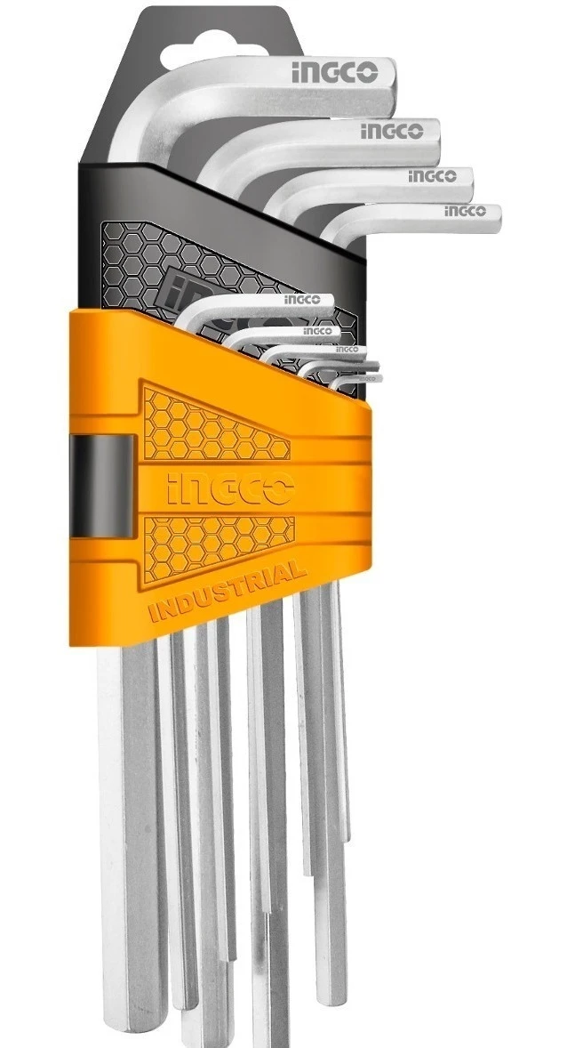 Juego 9 Llaves Allen Cromo Vanadio 1.5 A 10mm Ingco Hhk11091