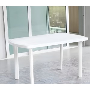 Mesa De Jardin Plastica Maldiva Color Blanco Garden Life