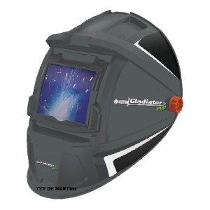 Mascara Careta De Soldar Gladiator Ms802l Con Luz Led Color Gris Lisa
