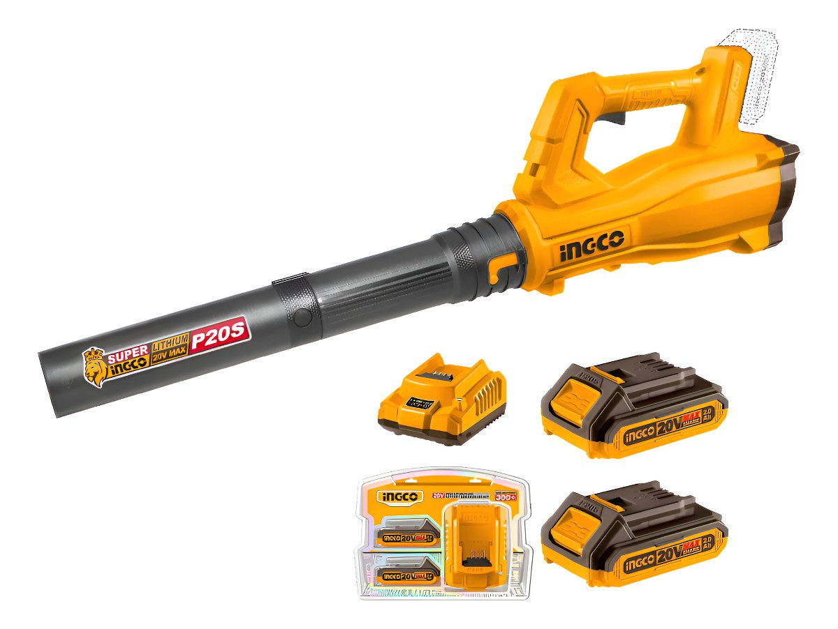 Sopladora 20v Con 2 Bateria Y Cargador Ingco Cabli203235