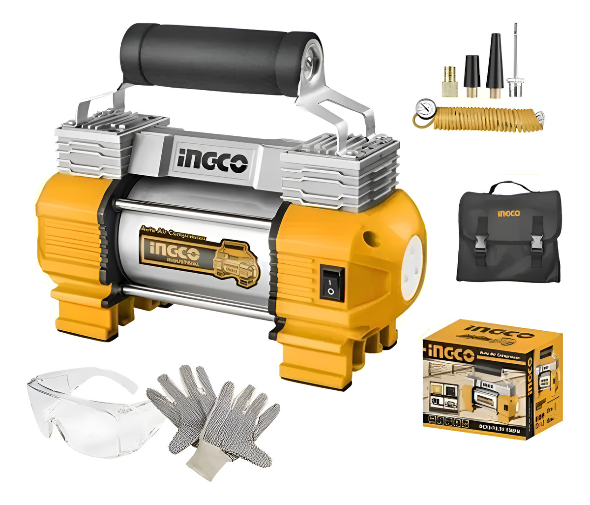 Compresor De Aire Ingco Aliment 12v Ideal Inflar Auto Compre