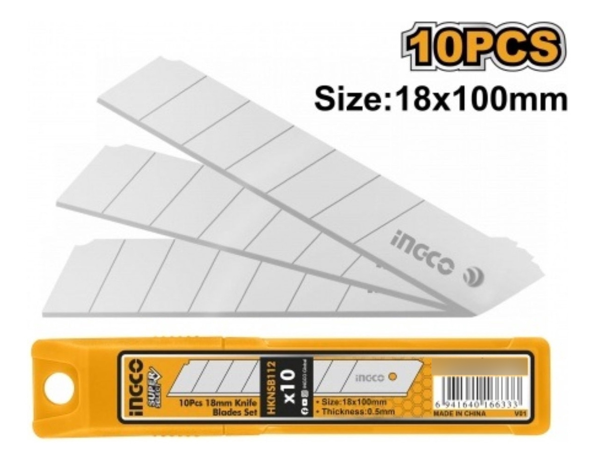 Hoja Repuesto Trincheta X 10 18mm Ingco Hknsb112 - Imagen 2