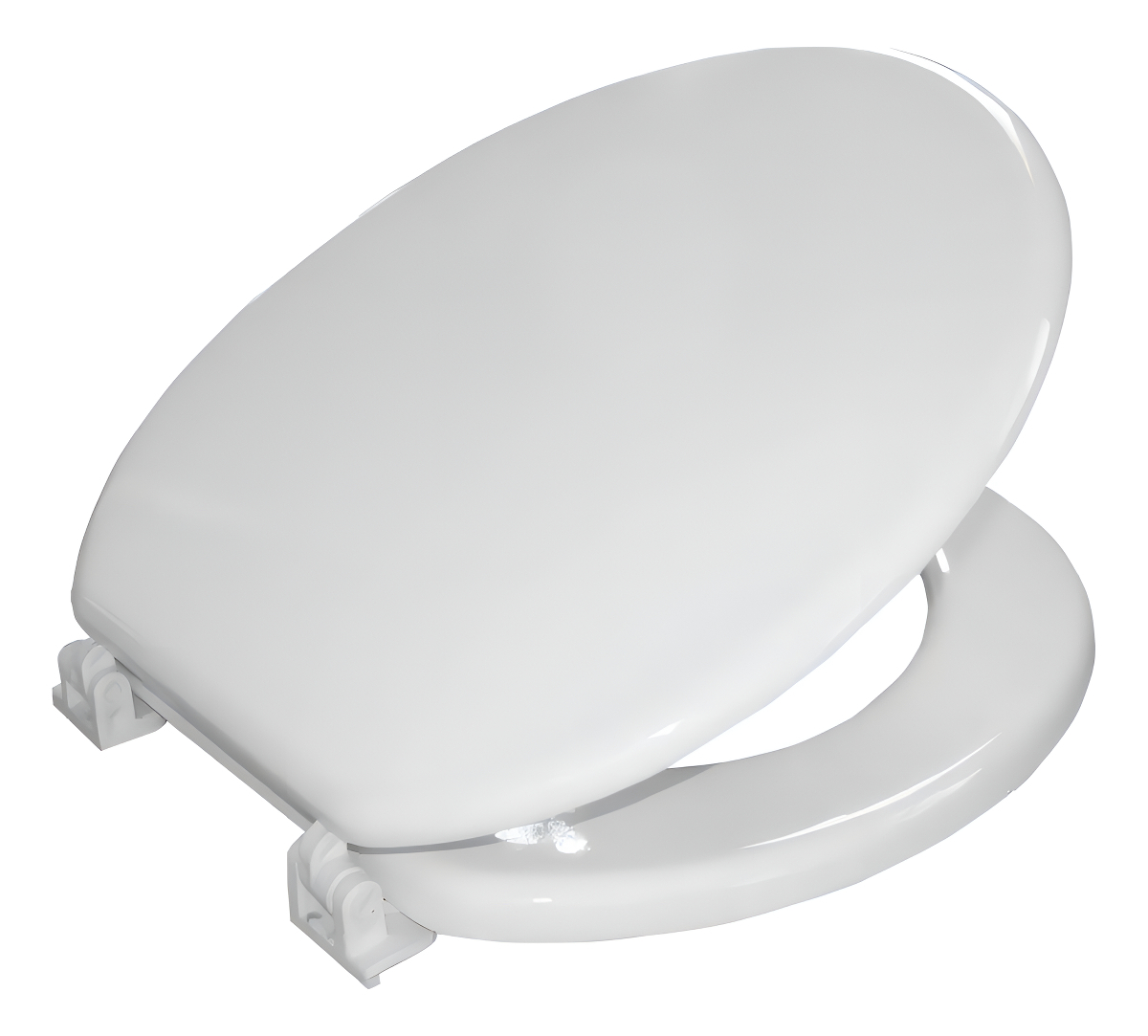 Asiento Inodoro Mdf Blanco Con Tapa Hidros Fam01 Bisagra Plástica - Imagen 2