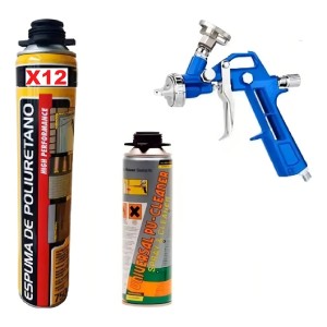 Espuma De Poliuretano 750ml Caja 12 Unid Con Pistola Proyección Profesional