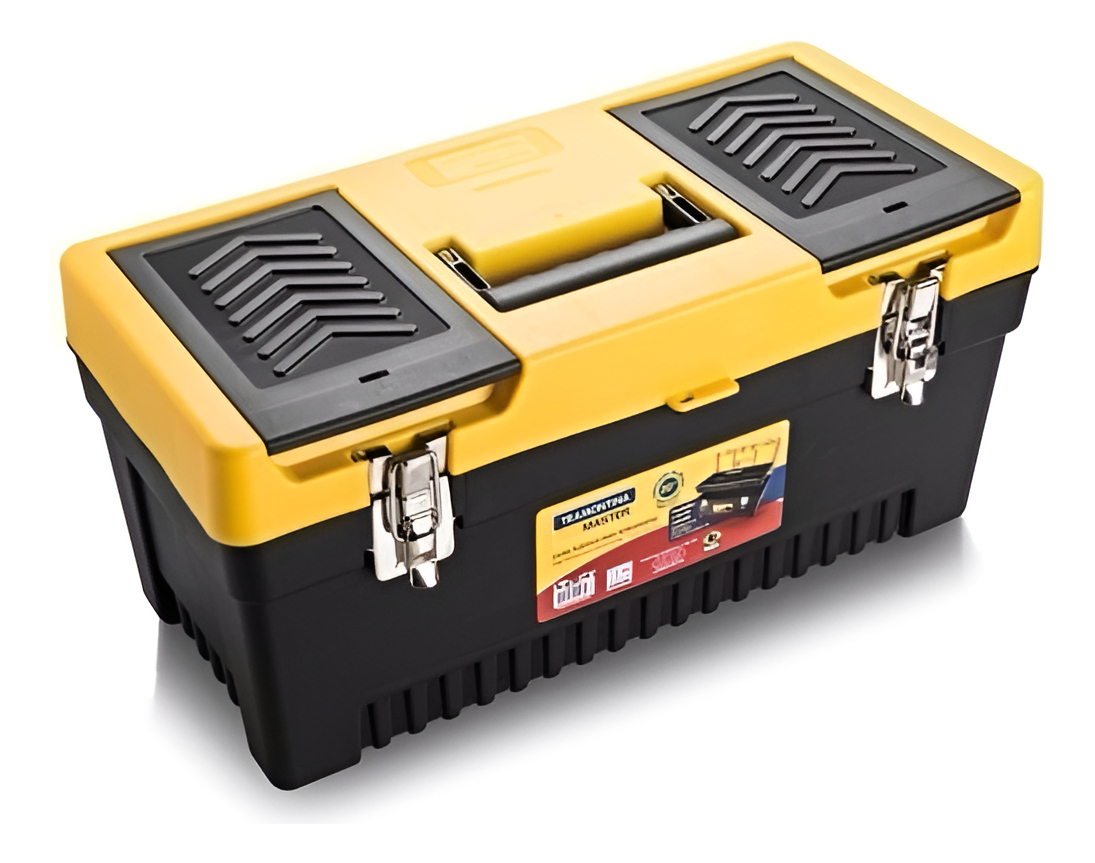 Caja De Herramientas Tramontina 43803020 De Plástico 24cm X 50.8cm X 24cm Negra Y Amarilla