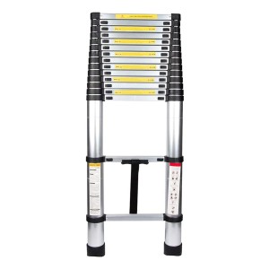 Escalera Telescópica Aluminio 2.6mt 8 Escalones Color Gris