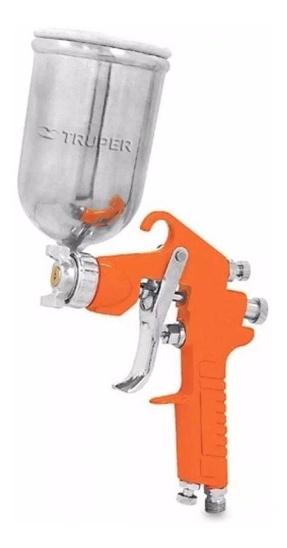 Pistola De Pintar C/ Compresor Tarro Arriba Aluminio 400ml