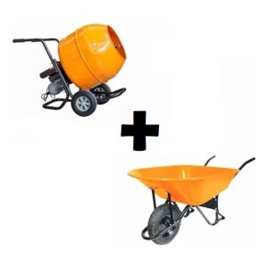 Hormigonera 140lts + Carretilla 80lts Reforzada China