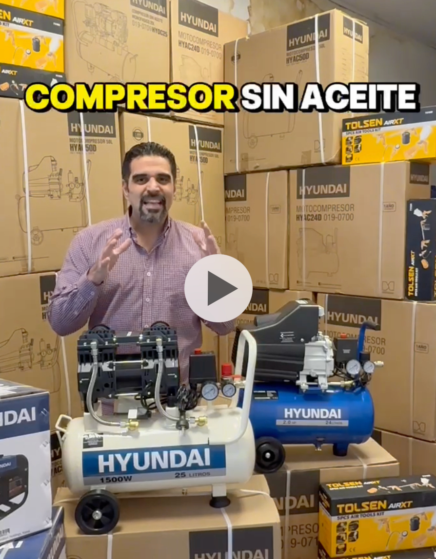 Compresor Hyundai Roraima 50l 2hp 116psi Portátil + Kit Color Azul Fase Eléctrica Monofásica Frecuencia 60 - Imagen 4