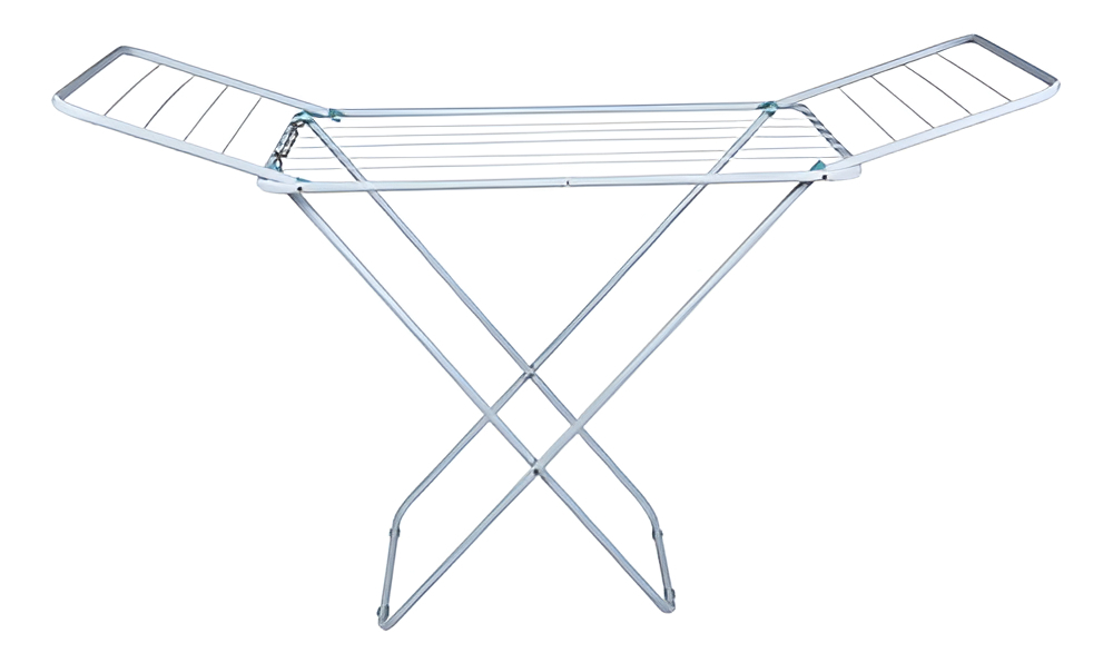 Tender Tendedero Para Ropa Pie Acero Plegable Con Alas Mor Blanco