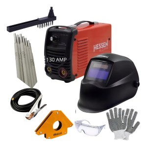 Maquina De Soldar Mma 120a Energy + Careta De Proteccion Color Rojo Frecuencia 50-60