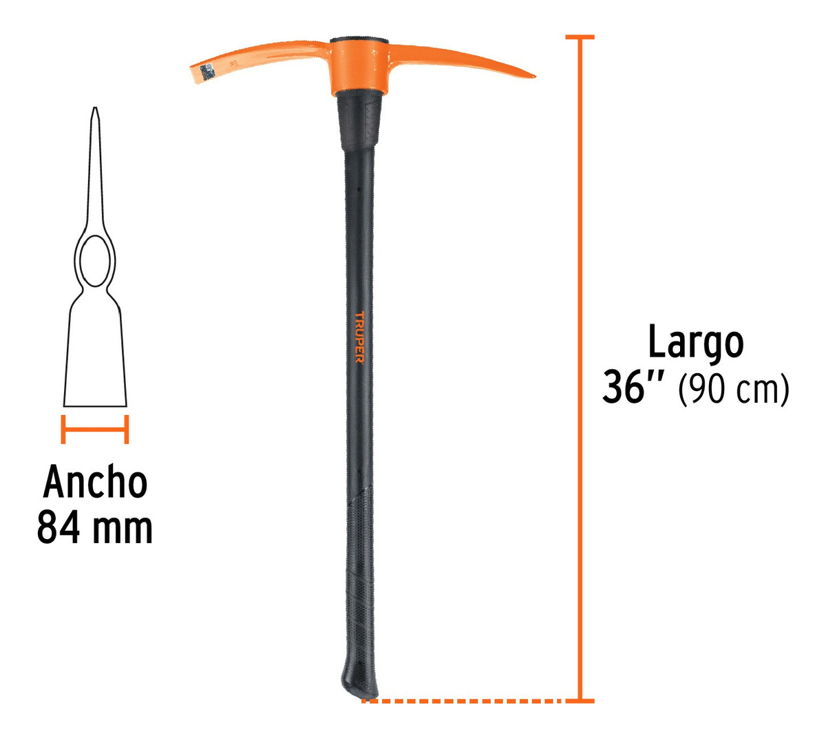 Talacho-pico 4 Lb, Mango Fibra De Vidrio 36 , Truper 102453 - Imagen 2