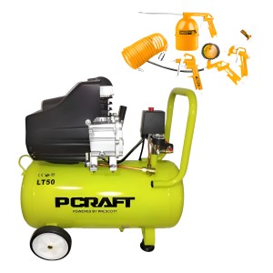 Compresor De Aire Prescott 50lt 2.5hp Elec. + Kit Ingco