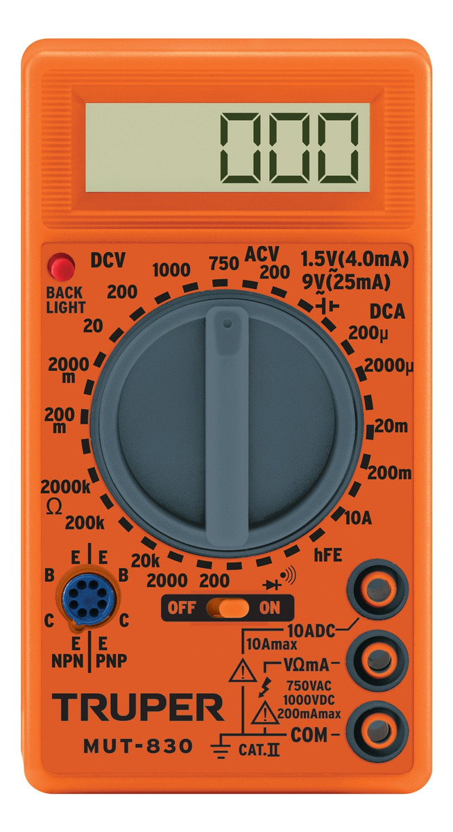 Tester Multimetro Digital Truper Mut-830 Diodo Transistor
