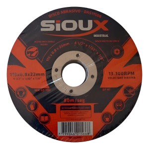 Disco De Corte 4 1/2. Metal X25 Un Calidad Industrial Sioux Color Negro