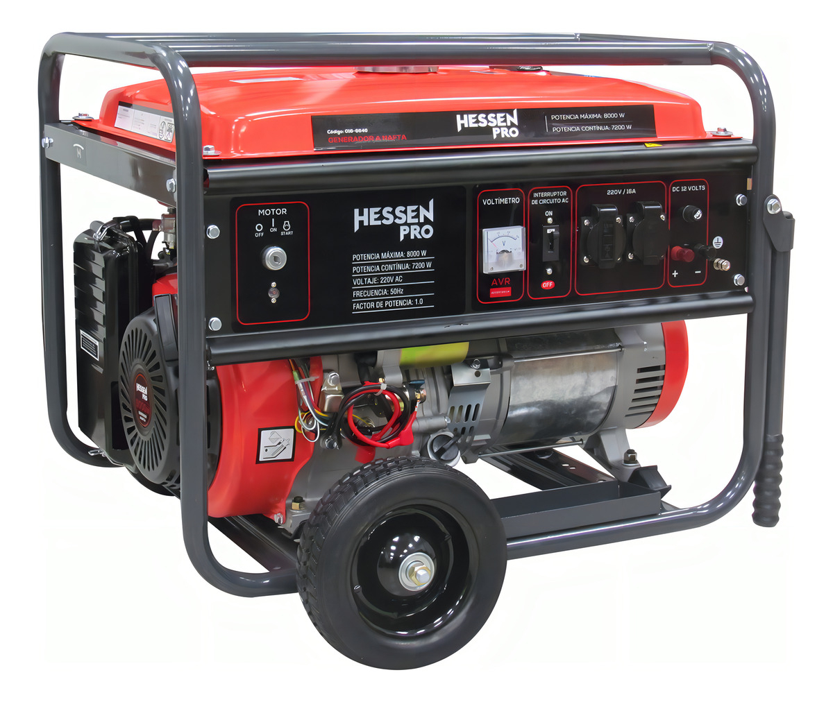 Generador Portátil Nafta 8.0kw Arranque Eléctrico Hessen 016-6642