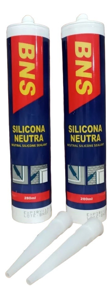 Silicona Neutra Transparente Antihongo Bns Vidrio Ladrillo 280ml Pack X12