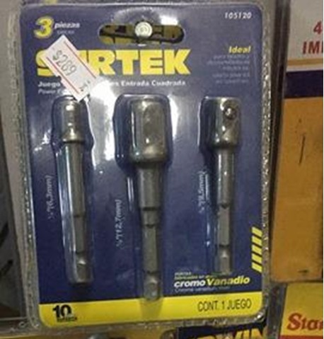 Adaptadores Para Taladro Atornillador Surtek 1/4 3/8 1/2 Tyt - Imagen 3