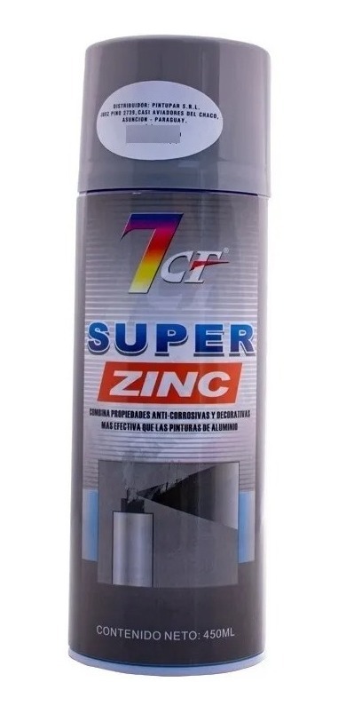 Pintura Spray 7cf Galvanizado En Frio Zincado Rich 400ml Tyt