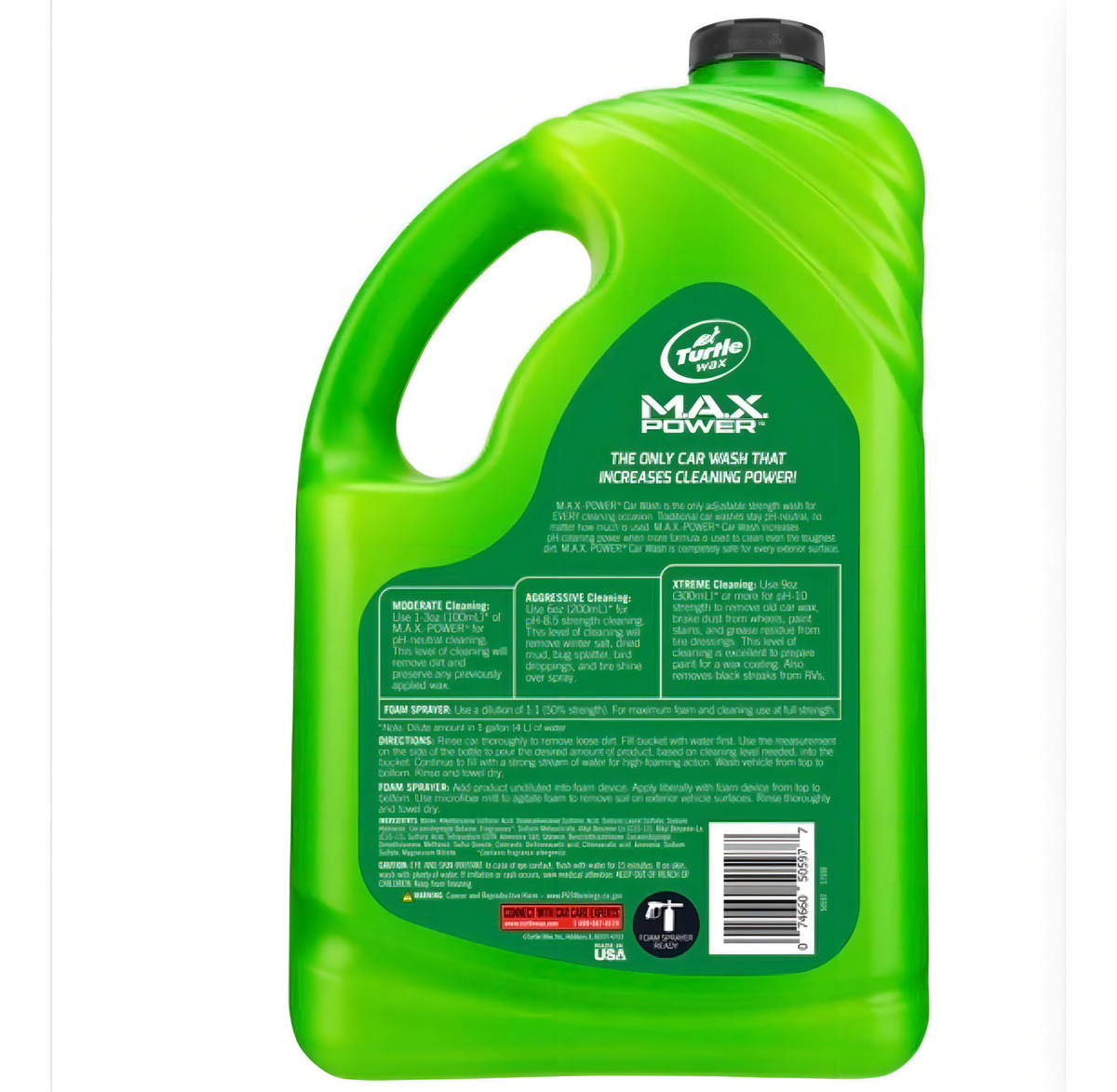 Shampoo Para Auto Turtle Wax Maxpower Espuma Biodegradable 3l - Imagen 2