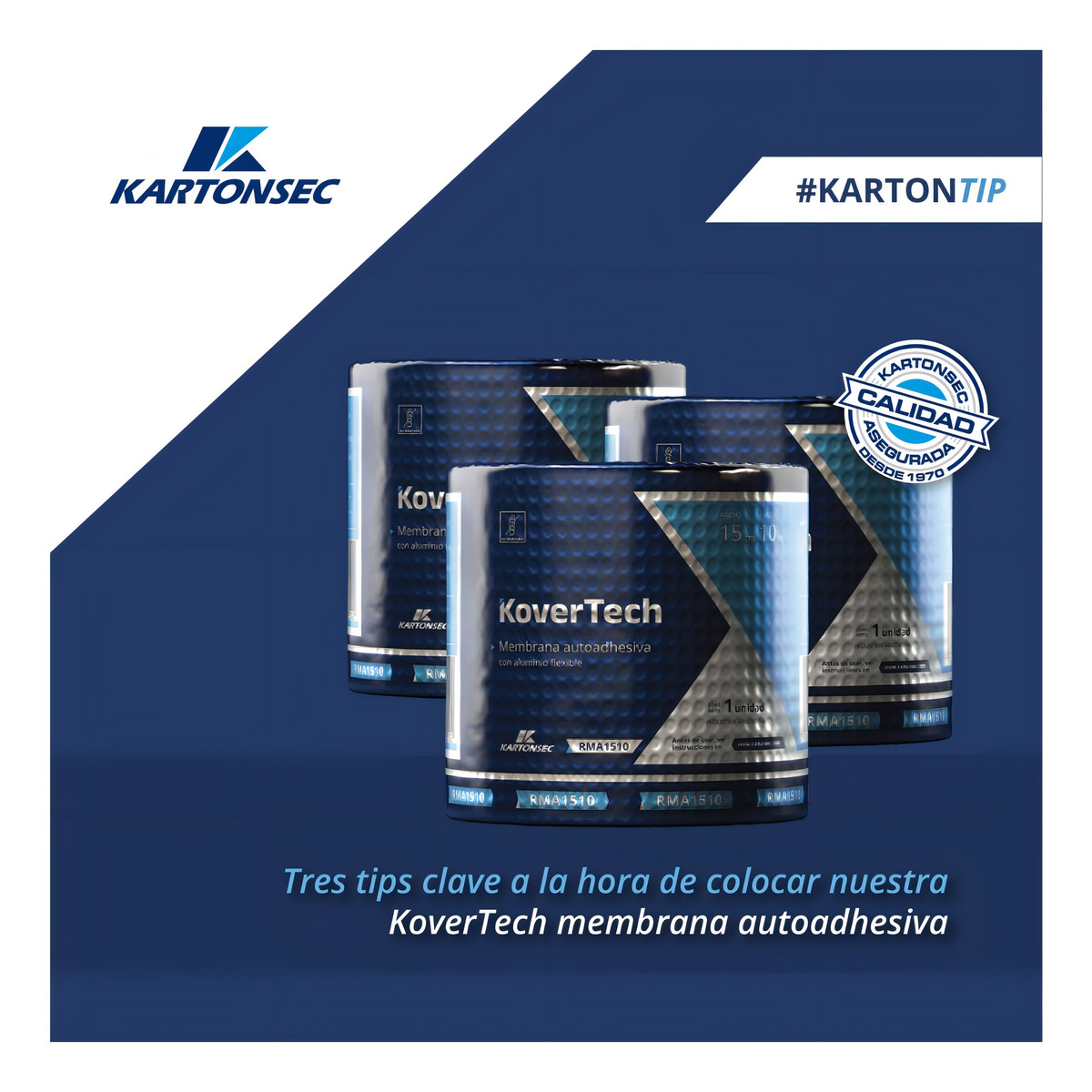 Membrana Autoadhesiva Kovertech Rollo 15cm X 10mts Aluminio Azul - Imagen 3