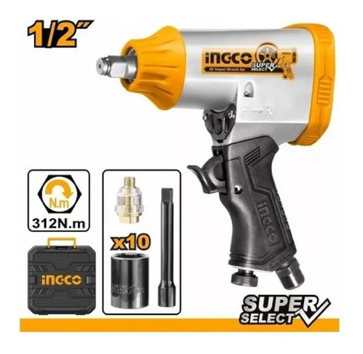 Llave De Impacto Neumatica 1/2 312nm Ingco Aiw12312 - Tyt - Imagen 2