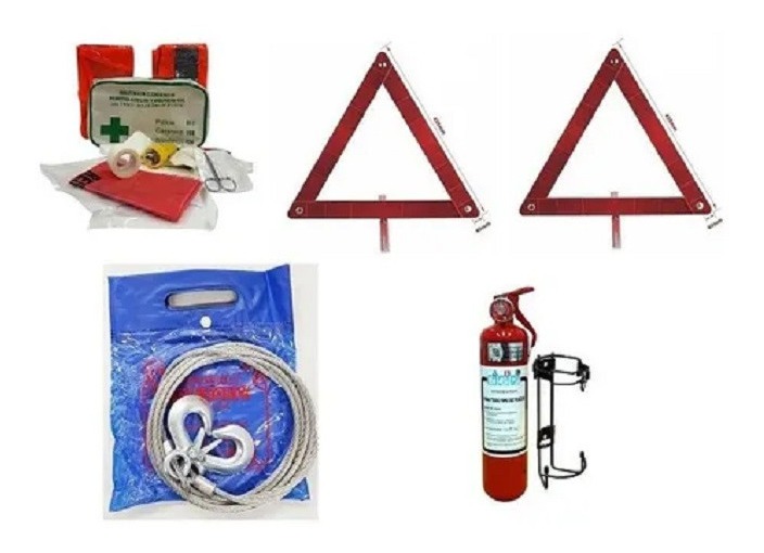 Kit De Seguridad Emergencia Auxilio Vial Extintor 2 Kilos