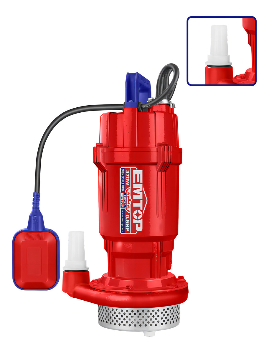 Bomba Desagote Sumergible Emtop Ewpps03701 370w 100l/min 17m Rojo