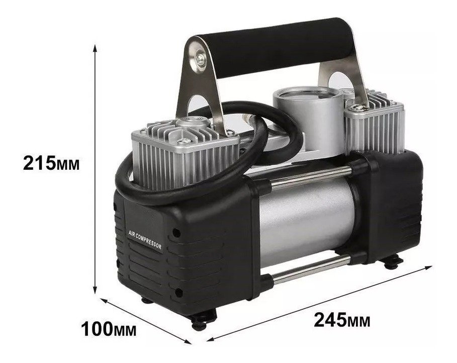 Compresor Inflador De Aire 12v 150psi Doble Piston C/reloj - Imagen 3