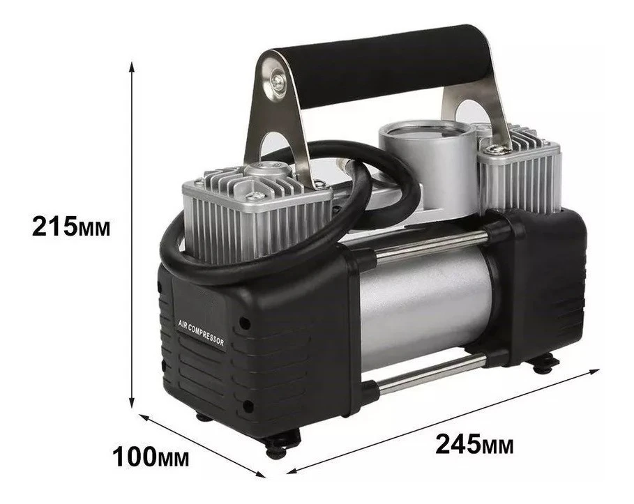 Compresor Inflador De Aire 12v 150psi Doble Piston C/reloj - Imagen 3