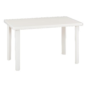 Mesa De Plastico 1.20 X 0.70 X 0.720 Pvc Reforzada P/ Jardin Patio Eventos Italiana Color Blanco