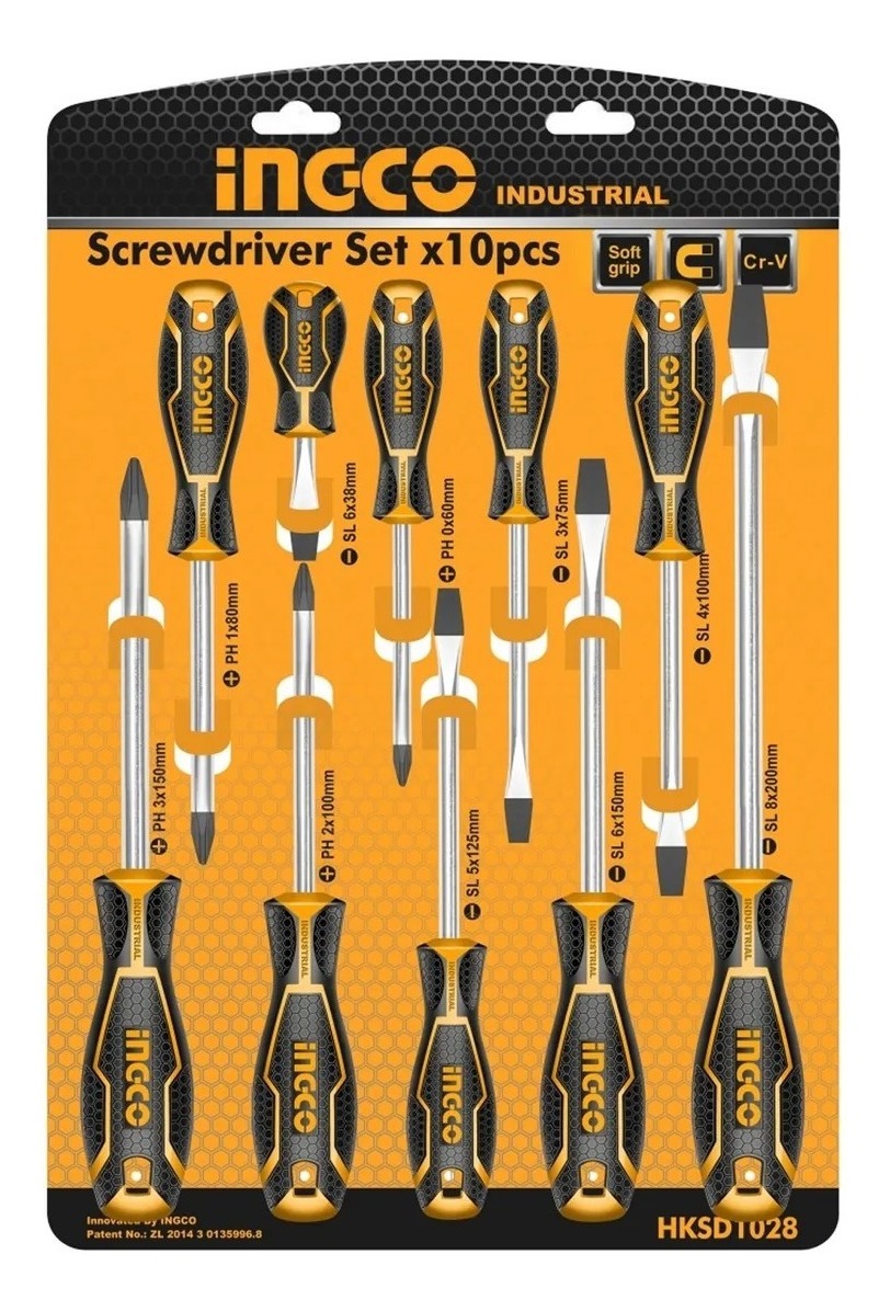 Juego Destornilladores 10 Pzas Ingco Hksd1028 - Imagen 2