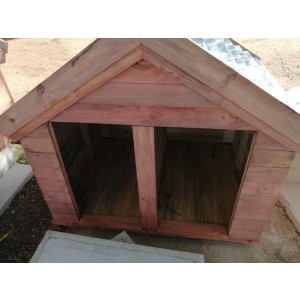 Cucha Perro Doble Premium 1,2 Mts X 1 Mt X 90 Alto Madera