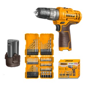 Kit Atornillador Percutor + Mechas + Puntas Ingco Cosli23114