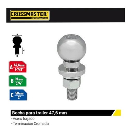 Kit Enganche Remolque Y Bocha De 1 7/8 - P/907kg Crossmaster - Imagen 5