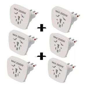 Adaptador 3 En Línea Multiformato Blanco Vivion Pack X6 Tyt