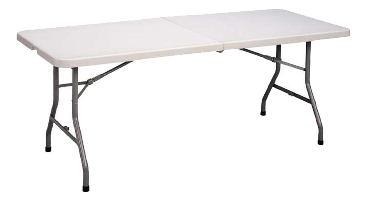Mesa Plegable Genérica Mesa-410 Plástico Blanco 1.8m