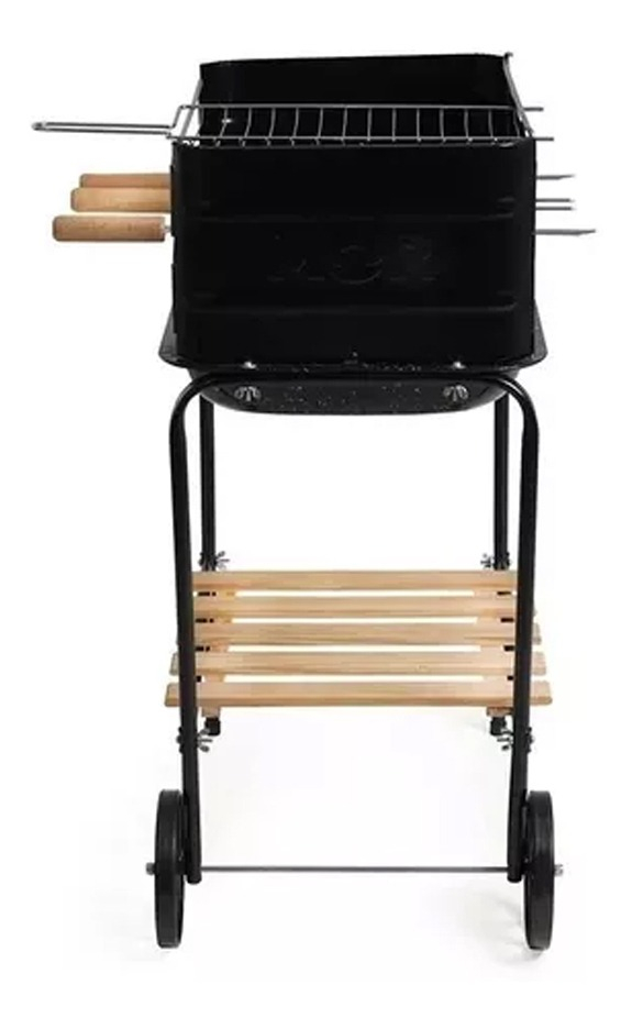 Mor Parrilla Móvil Califórnia 82cm De Ancho 75cm De Alto 38.5cm De Profundidad Negra Negro - Imagen 4