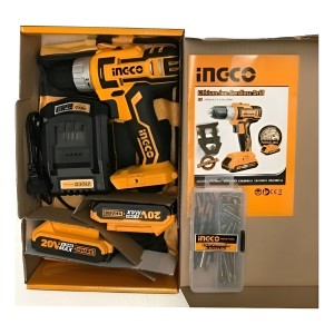 Atornillador Ingco 20v 2 Baterias 10mm C/ Bolso Cdli2002 Tyt
