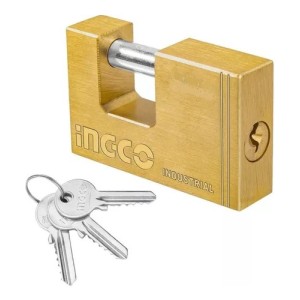 Candado Seguridad 90mm Rectangular Ingco Bronce Antipalanca
