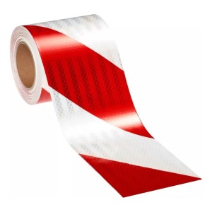 Cinta Reflectiva Genérica Rojo/plata 10cm Línea Pesada X10mt