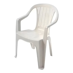 Silla Plastica Con Posabrazos Titan Blanca Gardenlife Color Blanco