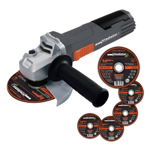 Amoladora Angular 115mm 800w Con 5 Discos Gladiator Color Gris