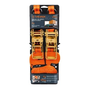 2 Cinta Sujetadora Malacate Vehículo 4 Mts Carga Max 1125kg