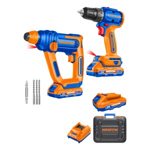 Combo Taladro A Bateria + Rotomartillo A Bate Wos240681 -smf Color Azul Frecuencia 50