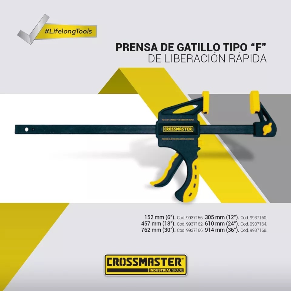 Combo 3 Prensa F Gatillo Quick Liberación Rápida Crossmaster - Imagen 2