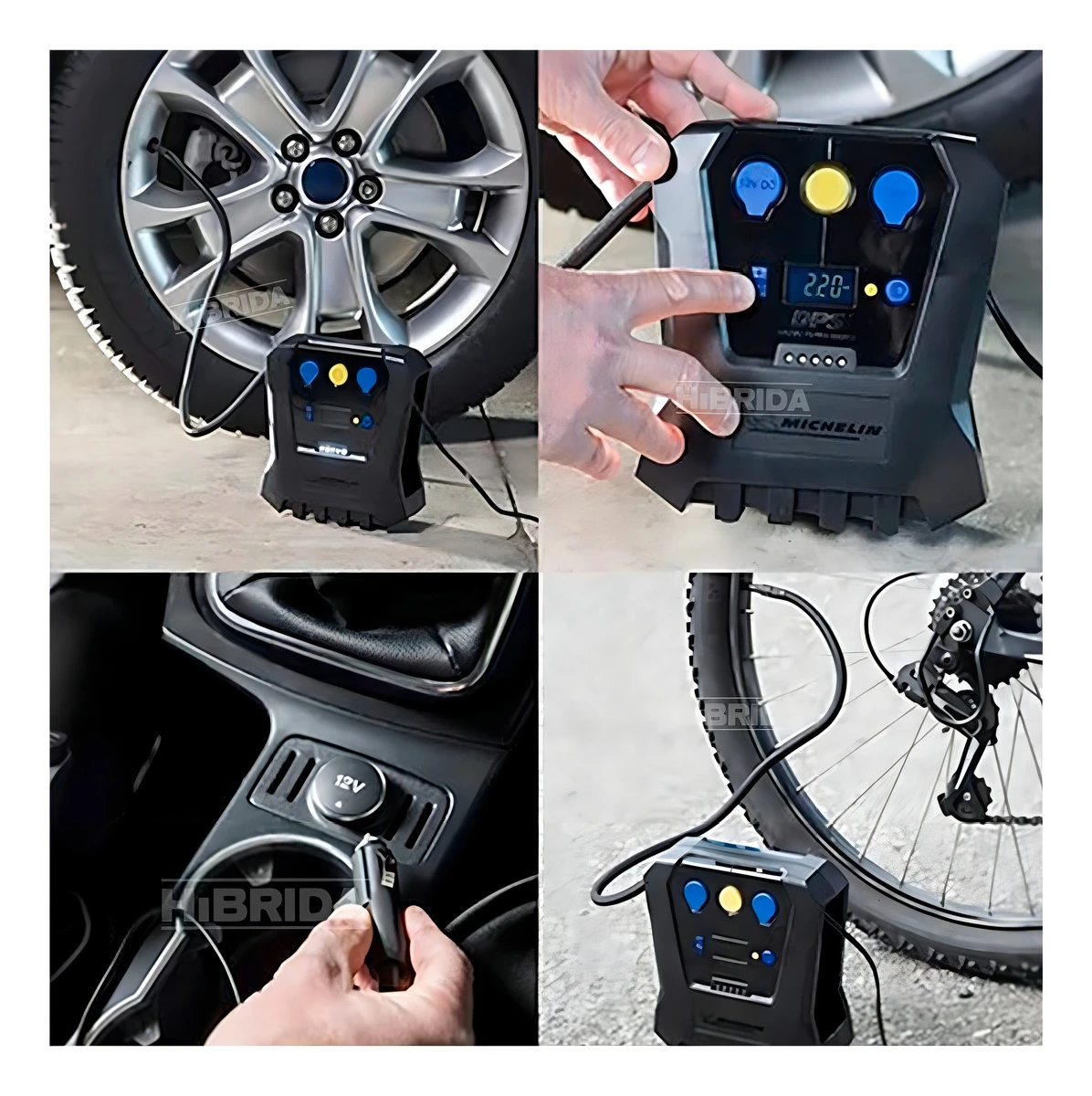 Compresor De Aire 12v Automático Inflador Llanta Carros Moto - Imagen 6